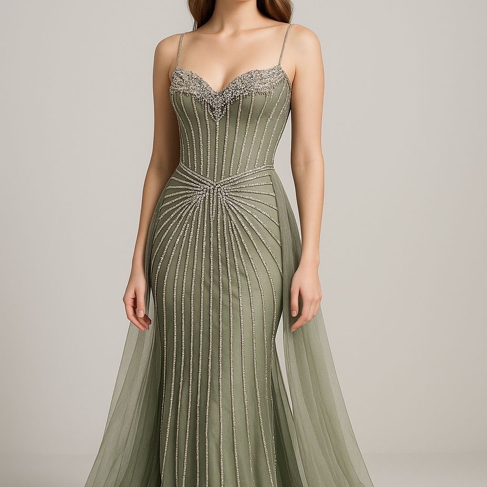 Prom dress Olive Embellished Spaghetti-Strap Prom Gown
